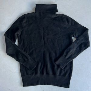 Banana republic Black Merino Wool turtleneck with details